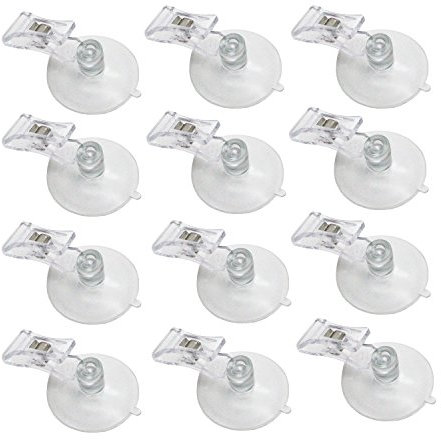 LJY 12 Pieces 45mm Suction Cup Clip Advertising Pop Display Holder Stand Clear Clamps