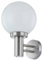 Lindby Edelstahl Wandlampe aussen, Wandleuchte Außenleuchte IP44 Außenlampe Glaskugel 1x E27 max. 60W ohne Leuchtmittel Außenwandleuchten
