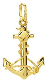 PRINS JEWELS Anker und Seil mit Bügel verschlungenen Anhänger 14 Karat 585 Gelbgold