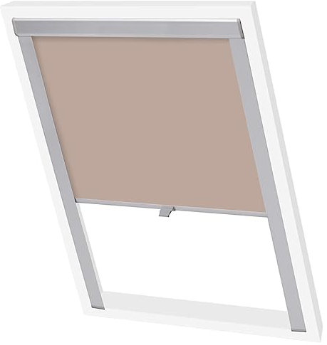 vidaXL Verdunkelungsrollo Dachfensterrollo Verdunkelung Klemmrollo Dachrollo Verdunklungsrollo Seitenzugrollo Beige SK06