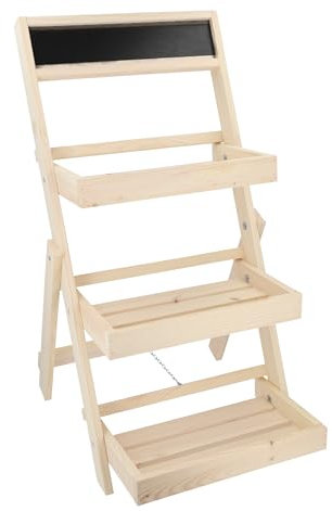 HRB Blumenregal, große Blumentreppe 3 stufig 36 x 72cm (BxH), Vintage Design Weiß, Wunderschöne Pflanzentreppe für draußen und drinnen aus Holz. Blumenregal für Balkon oder Outdoor.