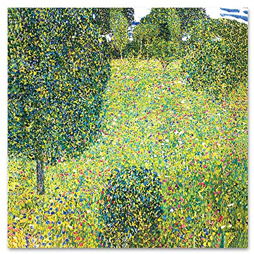 Giallobus - Gemälde - Gustav Klimt - Blumenwiese - Acrylglas - 70x70 - Bereit zum Aufhängen - Moderne Gemälde für zu Hause