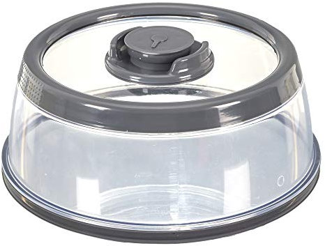 Cook Concept - Cloche Vide d'air - Diamètre 25 cm - Plat Fraicheur - Bouton Vide Air Intégré Gris Kb6046