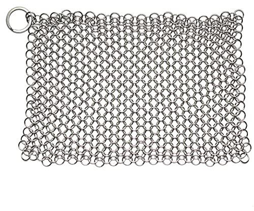 VALINK Steel Wool Scrubber, Stainless Steel Cast Iron Cleaner Scrubber for All Types of Skillet Griddles Cast Iron Pans Grills Dutch Ovens