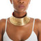 Prosy Collier ras-du-cou punk africain doré pour femme, Or Plastique