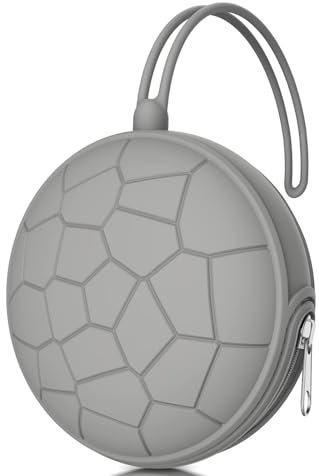 Smlpuame Silikon Schnullerbox Mädchen Junge,BPA-Freiem Silikon Schnullerhalter Aufbewahrung für 2 Schnuller,Wasserdicht Schnullerhalter Schnullerbox für Wickelrucksack(Grau)