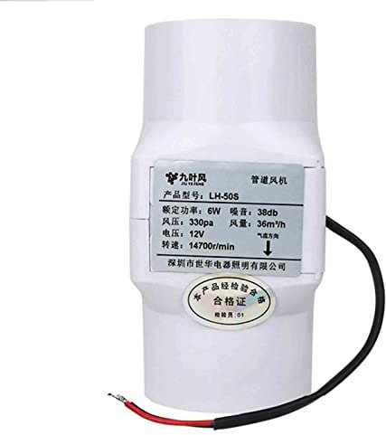 TOGEPP Exhaust Fan 50mm Inline Fan Duct Fan Mixed Flow Duct Fan for Office Bathroom Hall Hydroponic Room