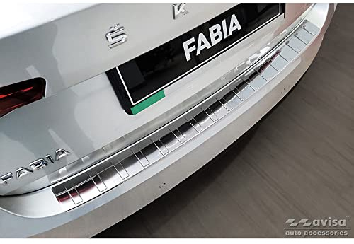 Avisa Edelstahl Heckstoßstangenschutz passgenau | kompatibel mit Skoda Fabia IV Hatchback 2021- - Silber