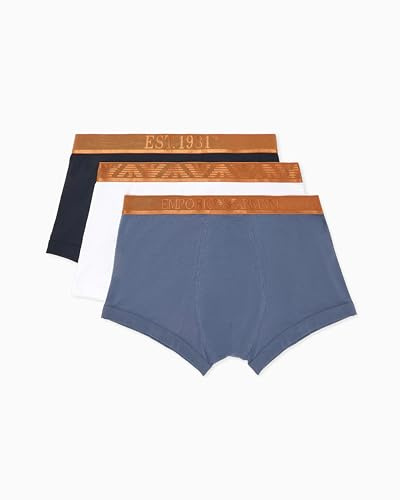 Emporio Armani Herren 3-Pack Trunk Badehose, Bianco/VIN IND/Arman,