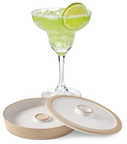 Ceramic Margarita Salt Rimmer with Lid - Cinco de Mayo Margarita Glass Rimmer - Home Bar Accessories for Tajin and Sugar - Rimmers for Drinks - Bartender Kit Tools - Professional Bar Decor
