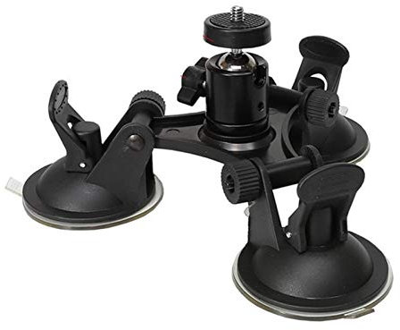KBREE Triple-Cup-Kamera-Saugnapfhalterung mit Kugelkopf for Insta360 One X for Yi 4K for Sony FDR 3000 Saugnapf-Autohalterung, Fensterhalterung, Zubehör (Color : Black Color) (Color : Black Color)
