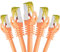 BIGtec LAN Kabel 5 Stück 10m Netzwerkkabel CAT7 Ethernet Internet Patchkabel CAT.7 orange Gigabit doppelt geschirmt Netzwerke Router Switch 2 x Stecker RJ45 kompatibel zu CAT.5 CAT.6 CAT.6a CAT.8