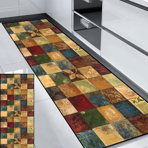 HUAXIQUE Teppich Schlafzimmer Waschbarer Wetterfest Geometrische Muster Outdoor Teppich Wetterfest Terasse Square Color Teppich Läufer für Wohnzimmer Flur Büro Schlafzimmer Küche 200x300cm Stil L