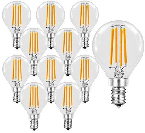 Trango 10er Pack E14004*10 LED Filament Globe Birne 3-Stufen dimmbar - 4 Watt - 400 Lumen 2700K Warmweiß - Ersatz für 40W Glühbirne - Kugel LED Lampe Leuchtmittel mit E14 Fassung Abstrahlwinkel 360°