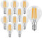 Trango 10er Pack E14004*10 LED Filament Globe Birne 3-Stufen dimmbar - 4 Watt - 400 Lumen 2700K Warmweiß - Ersatz für 40W Glühbirne - Kugel LED Lampe Leuchtmittel mit E14 Fassung Abstrahlwinkel 360°