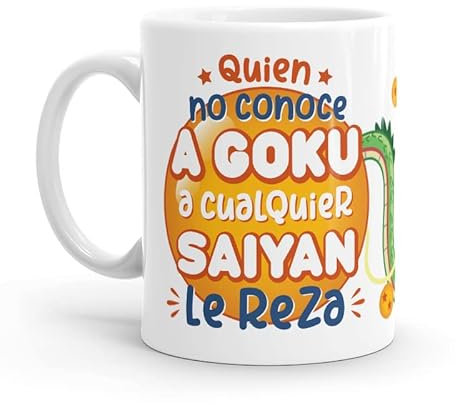 Puterful - Taza Friki con frase Quien no conoce a Goku - Tazas originales para café - Resistente al microondas y lavavajillas