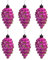 YYCRAFT 6 Stück glitzernde Tannenzapfen Weihnachtsschmuck 8,9 cm für Weihnachtsbaum DIY Handwerk Herbst Party Dekorationen, Hot Pink