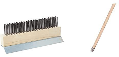 Vogue Pizza Oven Brush Head - 254mm 10 & Vogue Pizza Oven Brush Handle - 965mm 38