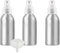 PQPAUTY 3 Piezas Pequeño 120ml botella de spray pulverizador Botella de Aluminio Plata con Bomba en Transparente Niebla Fina Atomizador para Perfume Viaje Artículos de Agua Cosmético, con Embudo