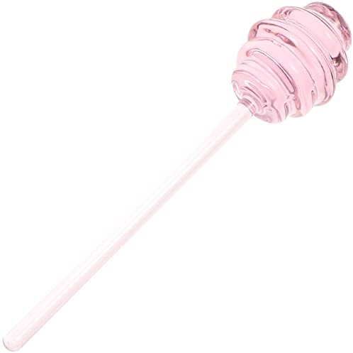 SHERCHPRY Honeycomb Stirrer Glass Stirring Rods Honey Stirring Stick Glass Honey Dipper Honey Stir Stick Honey Server Spoon Jam Dipper Syrup Stirrer Honey Dispenser Glass Stir Sticks