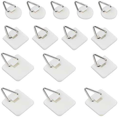 15 Stück Selbstklebende Magische Haken Nagelfreie Klebehaken Wandhaken Plattenhalter Runder Quadrat Klebeplatte Multifunktionshaken für Decke Bad Wohnzimmer Küche Werkzeug