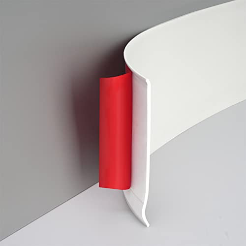 White PVC Skirting Board Trim Self-Adhesive,Flexible Skirting Boards Covers,Peel and Stick Wall Base Board Moulding Strip,Baseboard Molding Tape(5M L,10cm W)