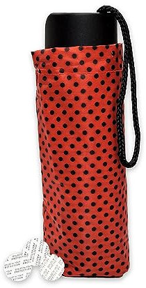 Smuggle Mug Umbrella Hidden Alcohol Flask | BoozeBrella Disguised Container for Sneaking Liquor | Concealed Flasks | Undercover Containers (Red with Black Dots), 9 oz, (HU-XI-201)