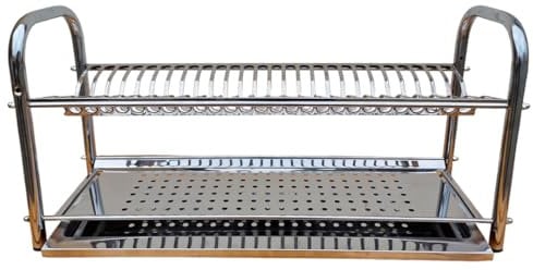 ESPOMASISHOP SCOLAPIATTI DA BASE PARETE O APPOGGIO IN ACCIAIO INOX 40 50 60 70 80 cm CON RACCOGLIGOCCE O SENZA MADE IN ITALY (70 CM CON RACCOGLIGOCCE)