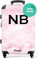 NoBoringSuitcases.com® Koffer personalisiert, 67x43x25cm - Reisekoffer Groß - Hartschalenkoffer Mittelgroß, Koffer Mittelgroß - Koffer - Rosa Marmor mit Weiß - Leicht - Koffer mit Namen Initialen