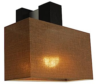 alfalux Wandlampe JK1BRA aus Holz Wandleuchte für Wohnzimmer Schlafzimmer Treppenhaus Flur Lampe Leuchte (BRAUN)