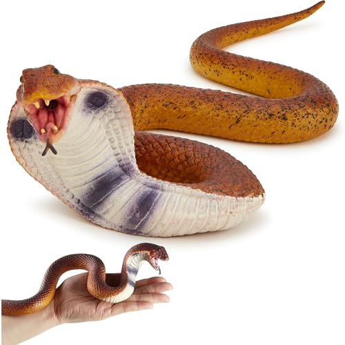 Zappi Co Cobra realistische Schlangenspielzeug - elastische Gummischlange mit lebensechten Merkmalen für Bildung, Halloween-Spaß und gruselige Streiche
