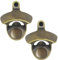 HAIICEN Aged Brass Wall Mounted Bottle Opener with Magnets, Old Time Hanging Magnetic Beer Bottle Top Opener for Bar KTV (2 Pcs)