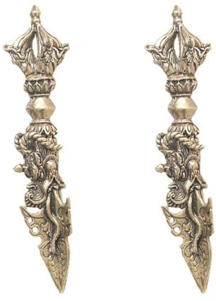 BESTonZON 2stücke Miniatur Vajra Stößel Ornament Aus Messing Dekorative Tischskulptur Für Elegantes Zuhause Vintage Stil Handgearbeitet Für Buddhismus Liebhaber