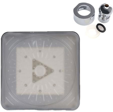 Soffione Doccia Quadrato, Diffusore Girevole con Luce Reattiva alla Temperatura, Colore Cromato,1 Getto A Pioggia