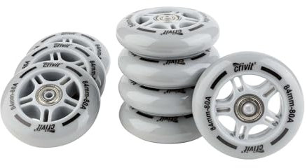 Crivit Inliner Rollen Set mit Kugellager 72-90 mm Mit oder Ohne LED (84 mm)