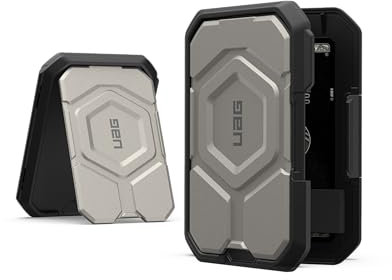URBAN Armor Gear Magnetic Wallet/Geldbörse (Ultra starker Magnet, RFID Blocking, Kickstand-Funktion, Bis zu 3 Karten) Schwarz