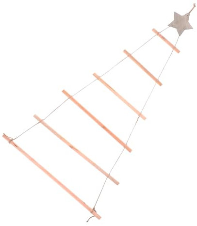 Cabilock Weihnachts Baum Wandbehang Hand Holzrahmen Weihnachtsbaum Noël Wand Christbaum Wand Hängender Zweig Weihnachten Halber Weihnachtsbaum Für Die Wand Tür Hanfseil Kind Haushalt Regal