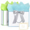 BBLIKE Geschenktüten mit Henkel - 2 Geschenktasche + 2 Grußkarten + 4 Sydney Paper, Papiertüten mit Henkel, Geschenkverpackung für Geschenk, Geburtstag, Feier, Hochzeit (Blauer Rand + Grüner Rand)