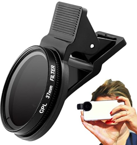 Generic 1pcs Phone Cpl Filter Clip- Clip-on CPL Phone Camera Lens | Clip On Cellphone Filter with Aluminum Frame, Ultra Thin Lens Attachments, Solar Phone Camera Filter Clip for Mobile Phones,