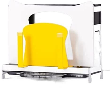 ISCBAFYX Knife Block Multifunctional Knife Rack Cutting Board Storage Rack Countertop Iron Painting Process for Kitchen (Color : White, Size : 33.8 * 14.2 * 27cm)