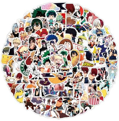 100 Stück Cartoon Aufkleber,Anime Aufkleber,Sticker Kinder,My Hero Academia StickerAuto Laptop Telefon Gitarre Skateboard Motorrad Fahrrad,Vinyl Wasserdicht Aufkleber für Kinder Erwachsene