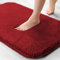 wyewye Mikrofaser-Badematte, 2 cm, super dicker Badteppich, super saugfähig, 40 x 60 cm, Rot
