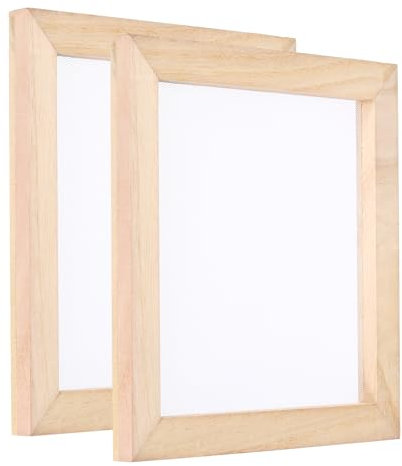 PATIKIL Wooden Paper Making Screen, 2Pcs 6 Inch Single Paper Making Mould and Deckle Papermaking Supplies Frame for Paper Making DIY Crafts, Wood Color