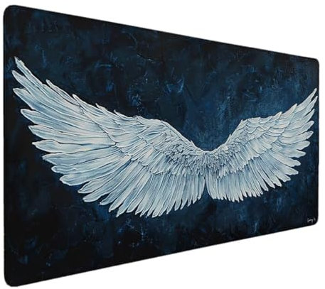 Zgcoyeo Alfombrilla de ratón XXL Speed Gaming Titan Wolf Mapamundi 1200 x 600 x 3mm - XXL Alfombrilla para ratón, tamaño Grande, Mejora la precisión y la Velocidad (Negro ala) S-R