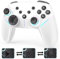 Cehensy Mando Switch Inalambrico para Switch/OLED/Lite/PC,Mandos Switch con LED RGB 9 Colores,950mAh,Programable,Mando Switch Pro Mando PC con Gyro Axis/Doble Vibración/Turbo,Blanco