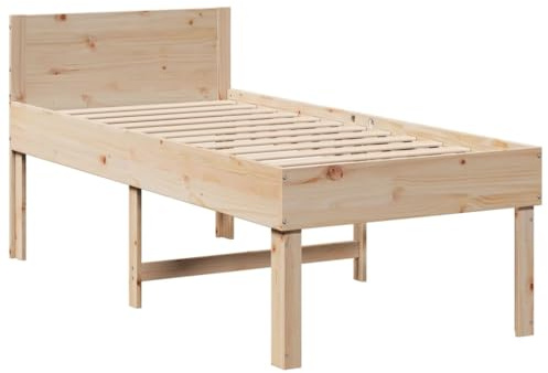 vidaXL Massivholzbett ohne Matratze 75x190 cm Kiefernholz