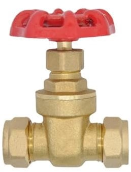 REIUAFWYGV Fit 15mm 22mm 28mm 35mm 42mm OD Copper Tube Compression Union Brass Gate Valve Switch For Plumbing Water Heating Pump Isolation(Fit 15mm OD Tube)