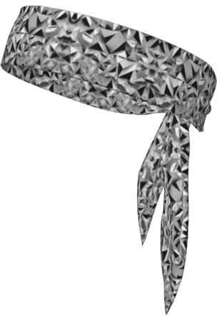 Silbernes geometrisches Figuren-Druck-Stirnband, athletische Schweißbänder, elastische Haarbänder, für Basketball, Laufen