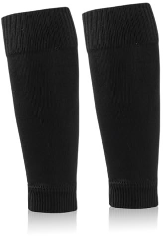Ycfish Football Sock Sleeve, 2 Pairs Shin Sleeves, Cut Socks for Football Games - Beginner to Adults, Match Team Kit (Black)