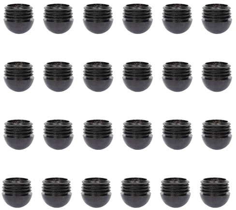 RattanPark 24PCS Round Plastic Inner Plugs Half Spherical Domed End Covers, Chair Leg Caps,Floor Protectors, Plastic Feet for Garden Furniture, Plug Protectors for Chairs Table Legs (32mm)